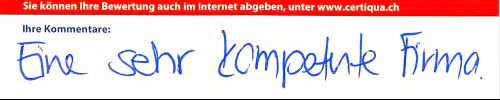 Eine sehr kompetente Firma.