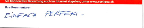 Einfach perfekt.