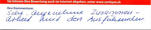 sehr angenehme Zusammenarbeit mit den Ausführenden.