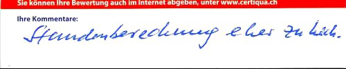 Stundenberechnung eher zu hoch.