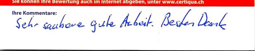 sehr saubere gute Arbeit. Besten Dank!