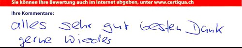alles sehr gut. besten Dank. gerne wieder.