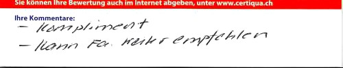 Kompliment, kann Fa. weiterempfehlen
