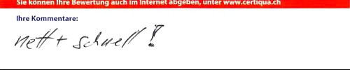 nett und schnell!