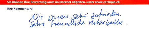 Wir waren sehr zufrieden. Sehr freundliche Mitarbeiter .