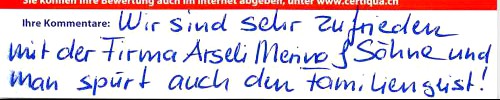 Wir sind sehr zufrieden mit der Firma Arseli Merino & Söhne und man spürt auch den Familiengeist!