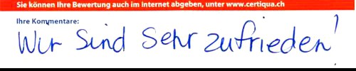 wir sind sehr zufrieden!