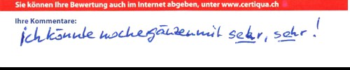Handgeschriebene Bewertung von Beerli Storen GmbH