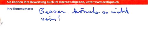 Besser könnte es nicht sein!