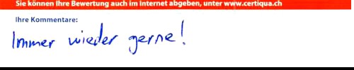 immer wieder gerne!