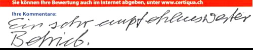 ein sehr empfehlenswerter Betrieb.