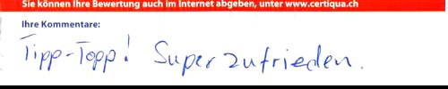 Tipp-Topp! Super zufrieden.