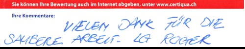 Vielen Dank für die saubere Arbeit.